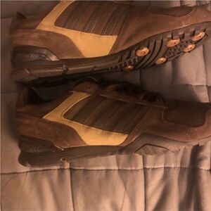 Adidas Brown Athletic Shoes with Suede Accents